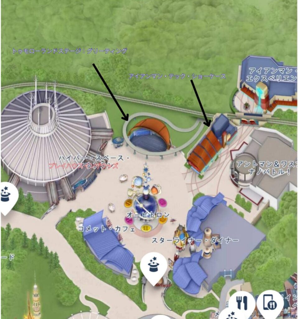 香港ディズニーランドトゥモローランドマップ