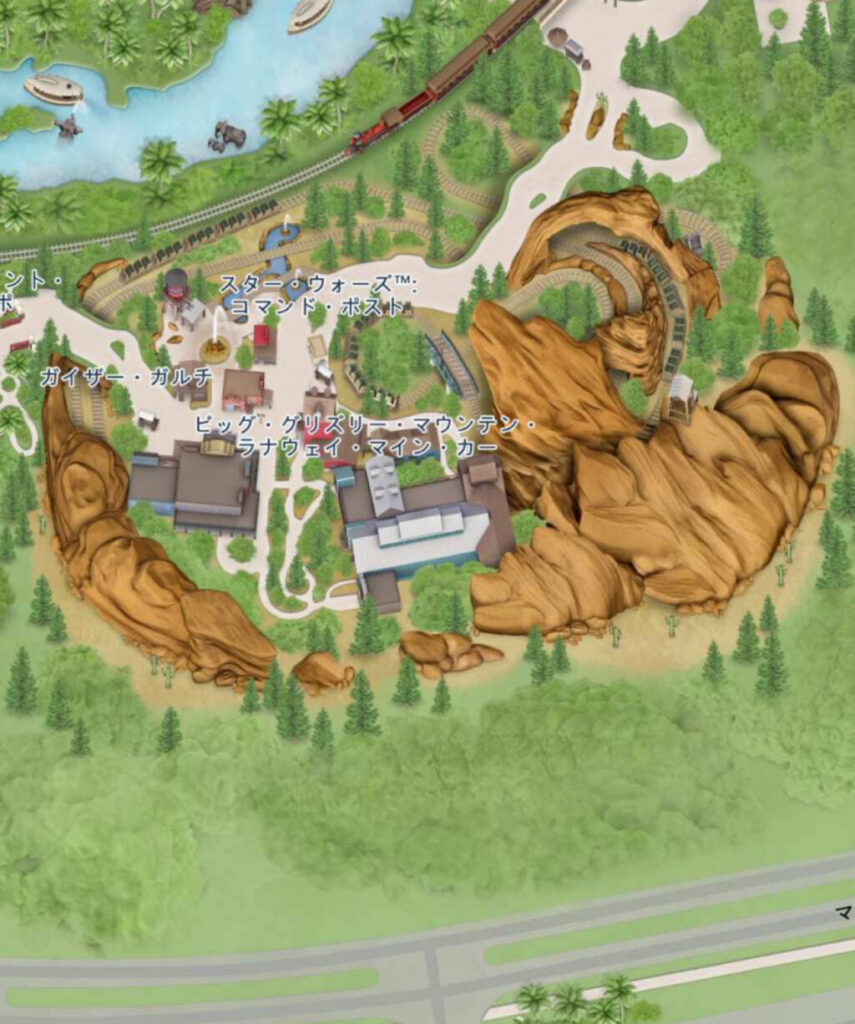 香港ディズニーランド グリズリーガルチのマップ